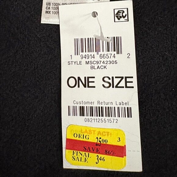 Style & Co. Black Textured Winter Scarf with Fringe Trim - NWT - Picture 7 of 8